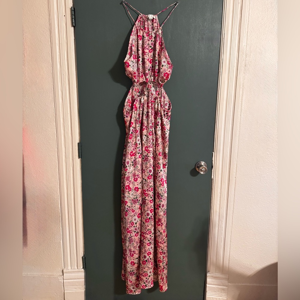Buckle HYFVE Floral Backless Maxi Dress - Pink and Cream Sz Large